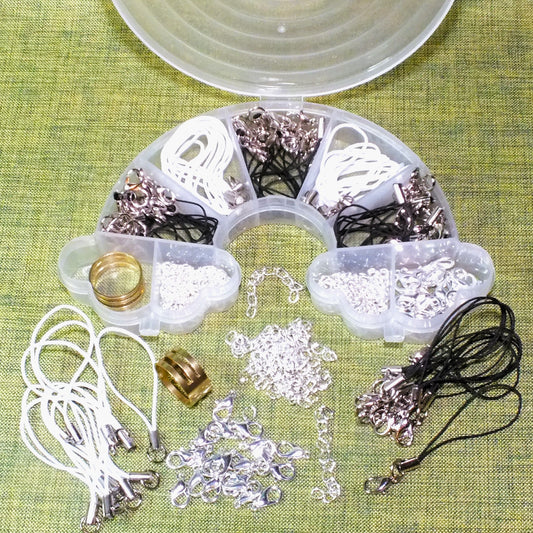 Findings box - Lanyards, Lobster Clasp, Extenders, Jump Ring Tool box set