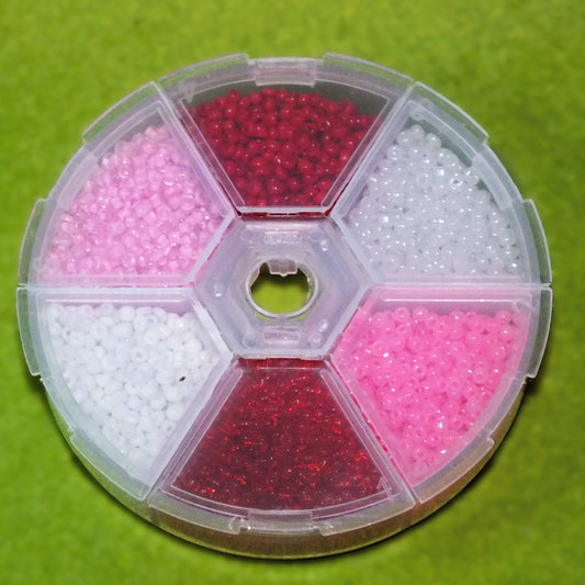 2mm Valentines Day seed bead selection box - assorted styles and finishes