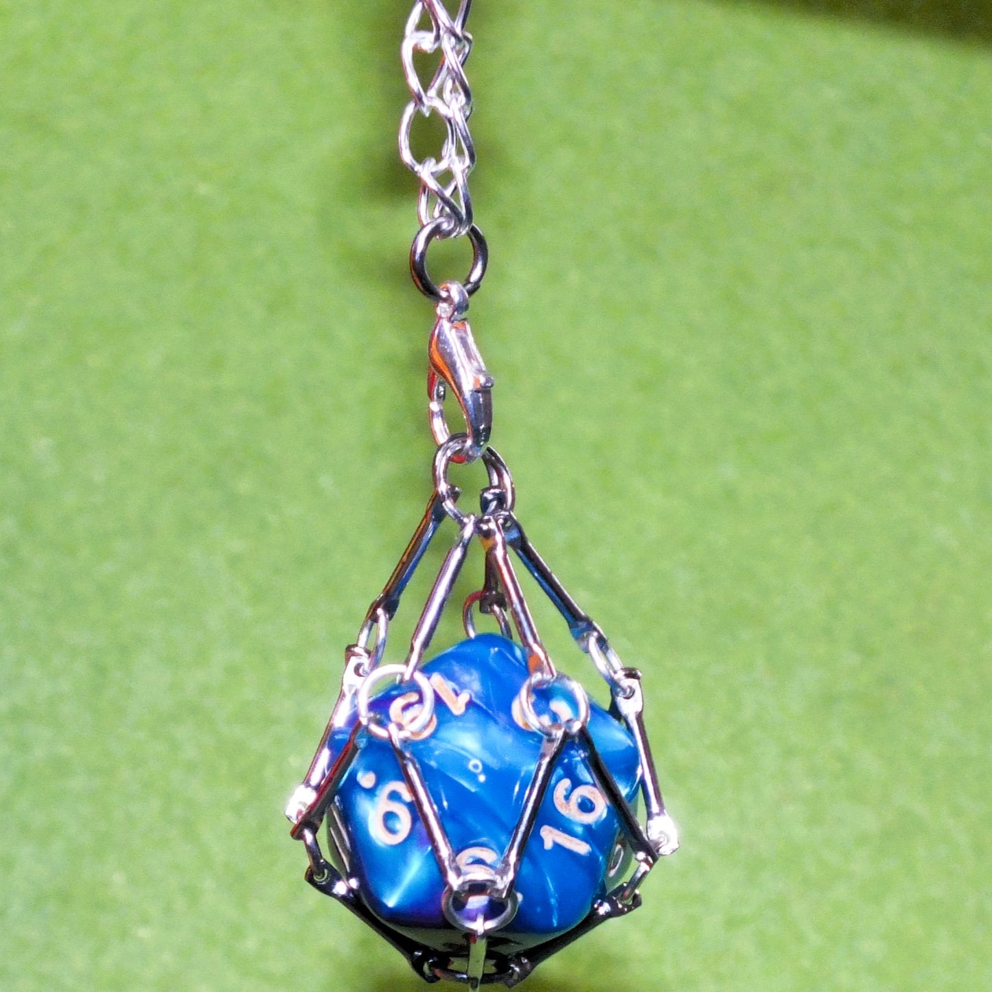 Handmade DICE HOLDER KEYRING with optional d20 - Carry your dice with you everywhere, or punish your Nat 1 in dice jail!