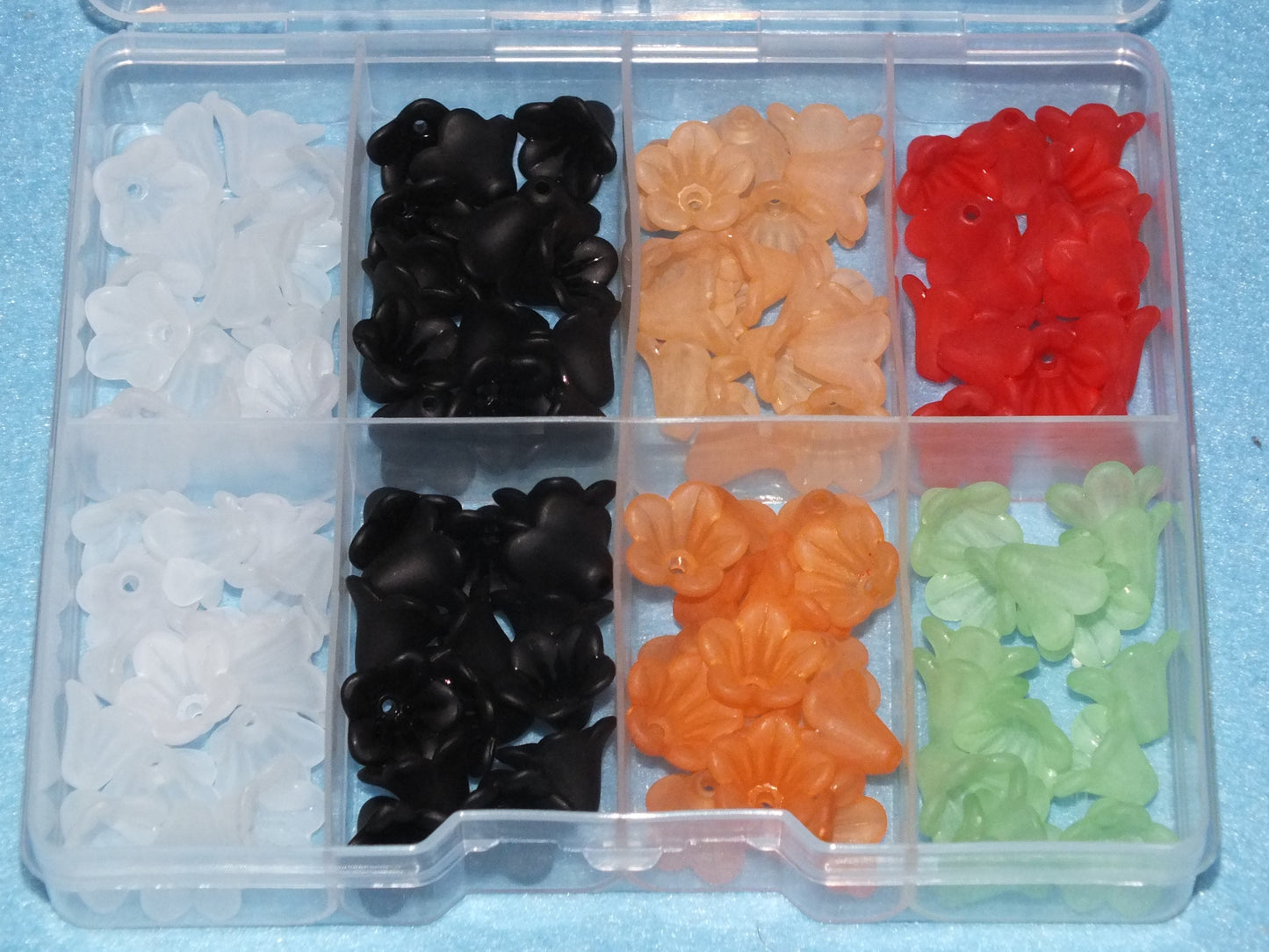 HALLOWEEN MIX - frosted acrylic lucite trumpet flower beads, 13.5mm, 120pcs