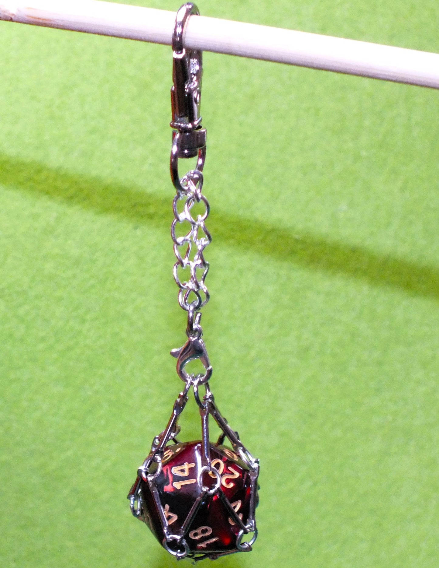 Handmade DICE HOLDER KEYRING with optional d20 - Carry your dice with you everywhere, or punish your Nat 1 in dice jail!