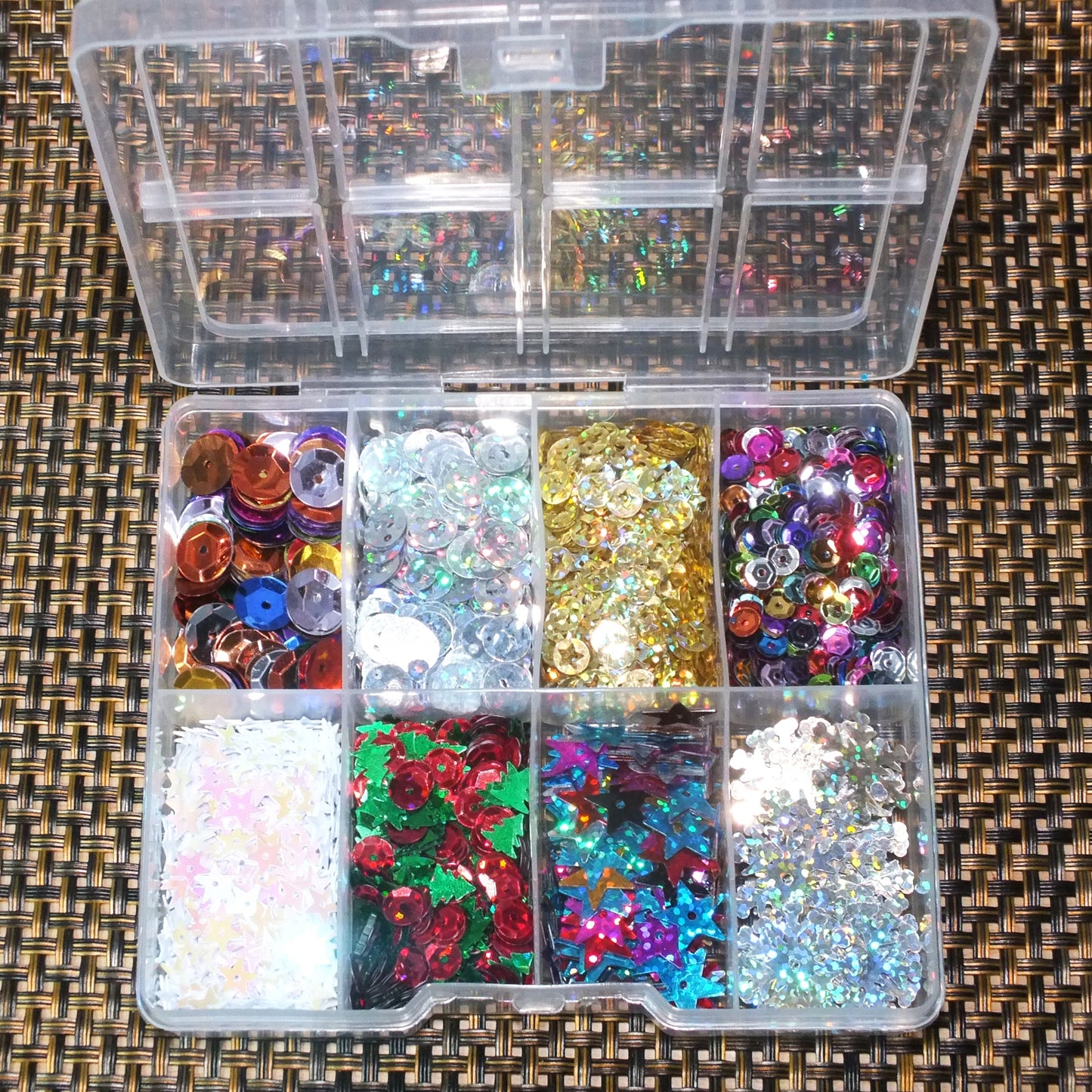 Christmas sequins, mixed box of toppers / embellishments for all sorts of crafts!