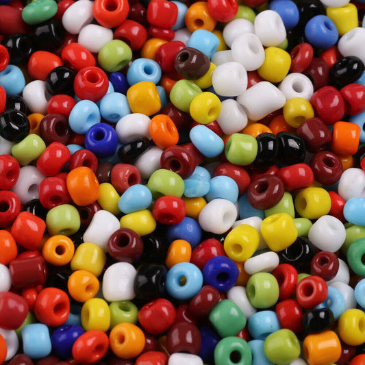 4mm opaque mix glass seed beads, 50g - 1kg
