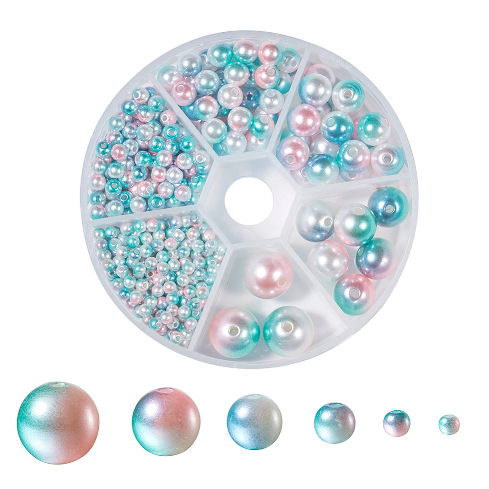'Sky Blue' Mermaid gradient beads box, 564pcs in 3mm-12mm sizes