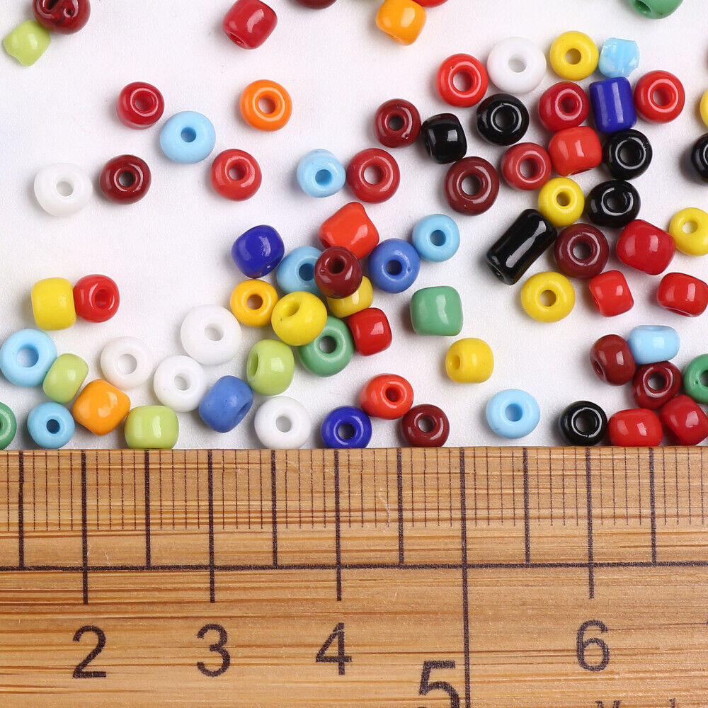 4mm opaque mix glass seed beads, 50g - 1kg