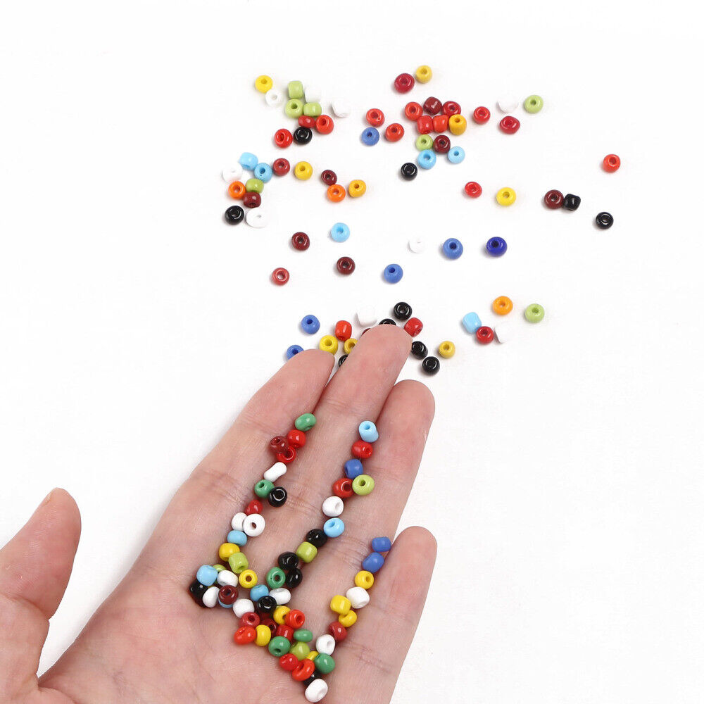 4mm opaque mix glass seed beads, 50g - 1kg