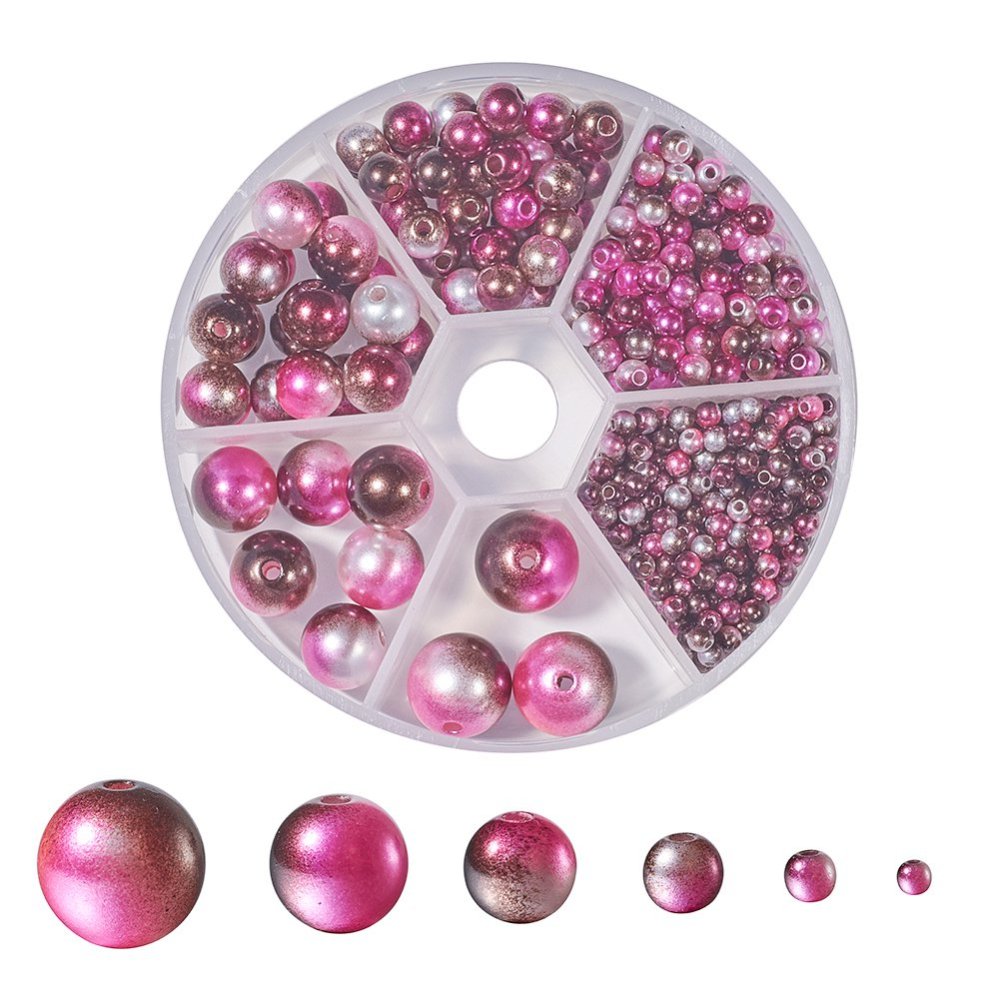 'Rose' mermaid gradient beads box, 564pcs in 3mm-12mm sizes