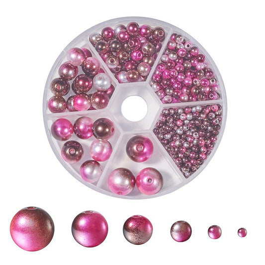 'Rose' mermaid gradient beads box, 564pcs in 3mm-12mm sizes
