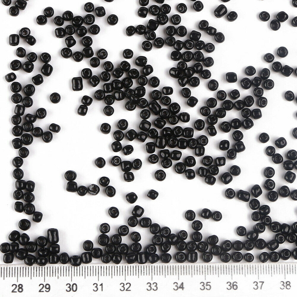 4mm black glass seed beads, 50g - 1kg