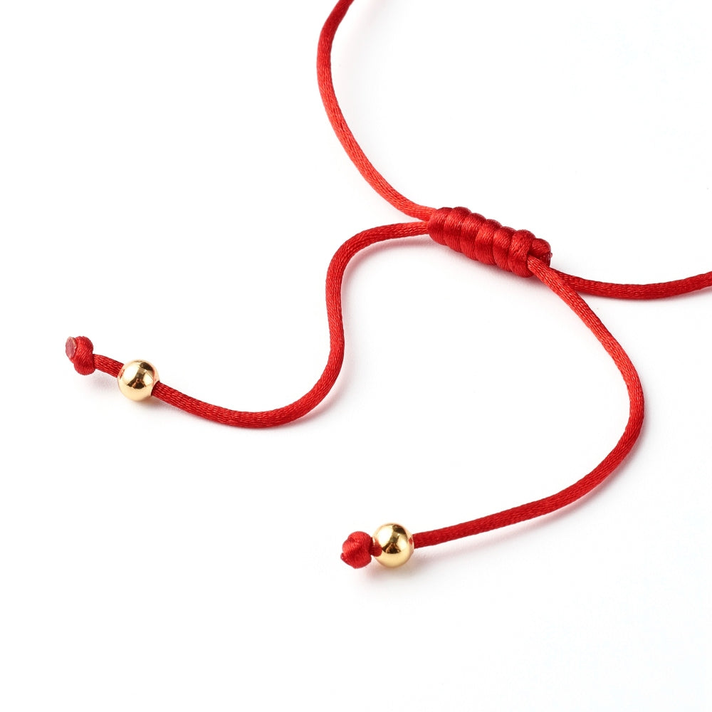 5pcs adjustable red Evil Eye charm bracelets, mixed - job lot friendship bracelets