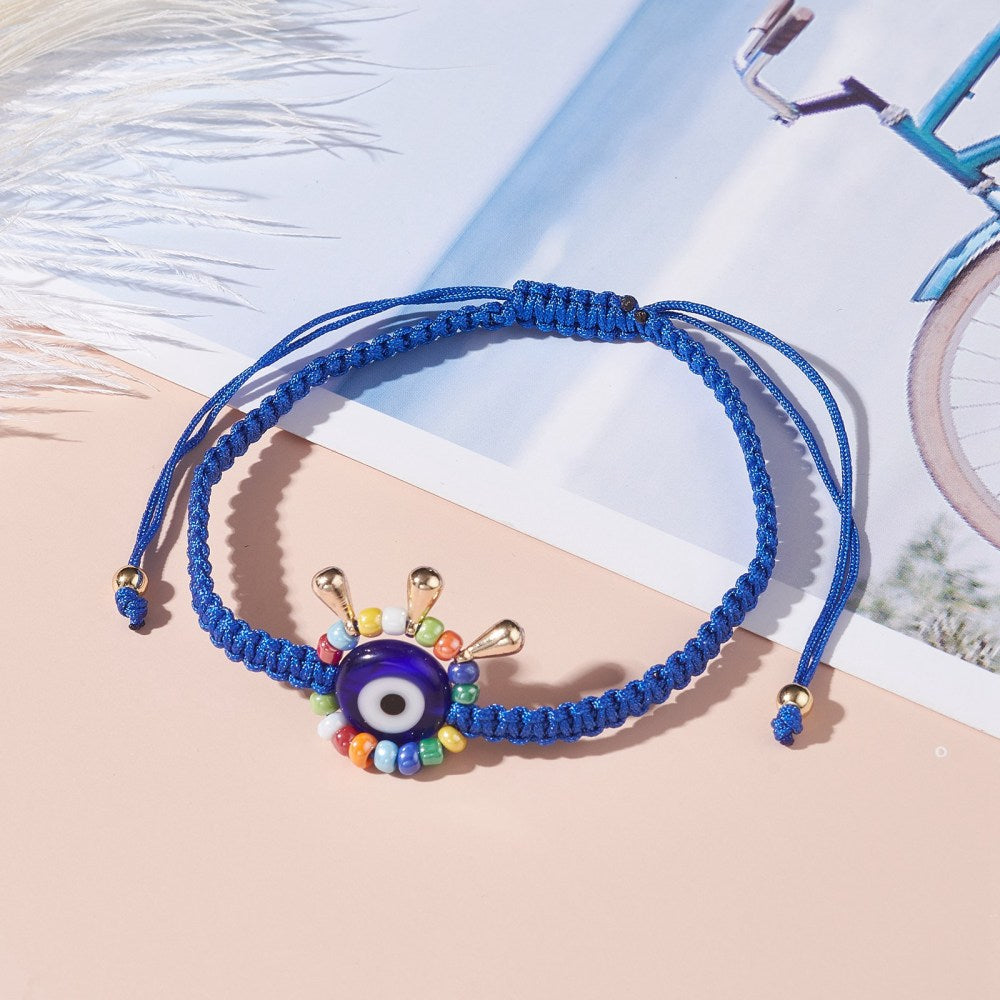 5-30 adjustable blue evil eye friendship bracelets