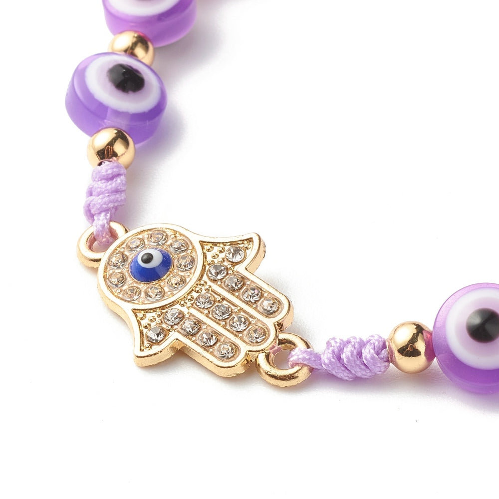 5-20 adjustable mixed evil eye friendship bracelets with hand of Hamsa charms