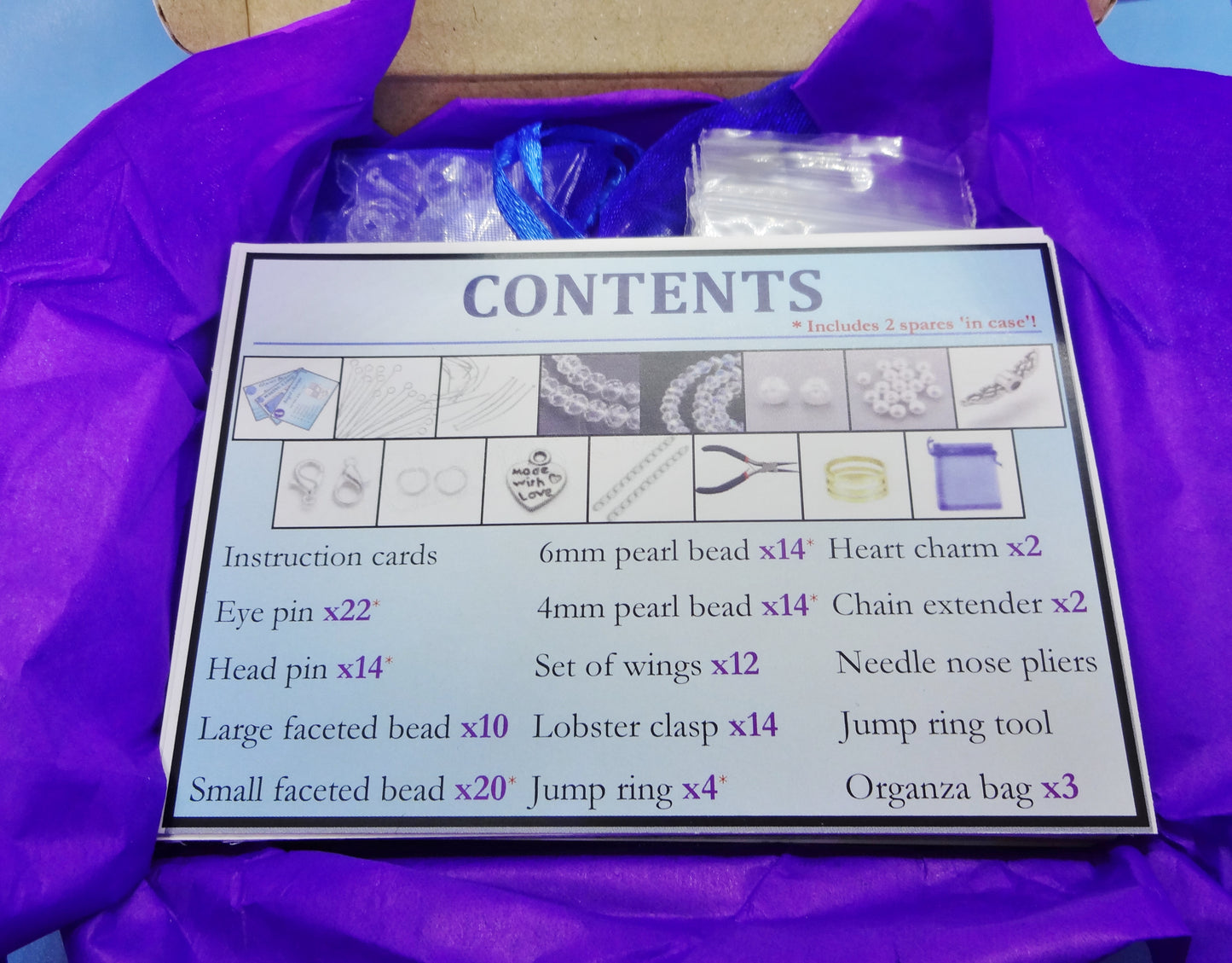 DIY Beading Kit - Angels & Glacier Bracelets. Learn fun new bead craft skills - with full colour instructions, tools + everything you need!