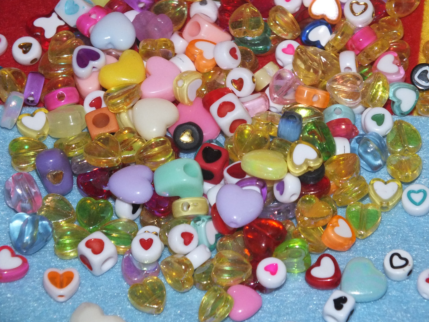 LUCKY DIP - 50g valentines heart beads mix, assorted styles