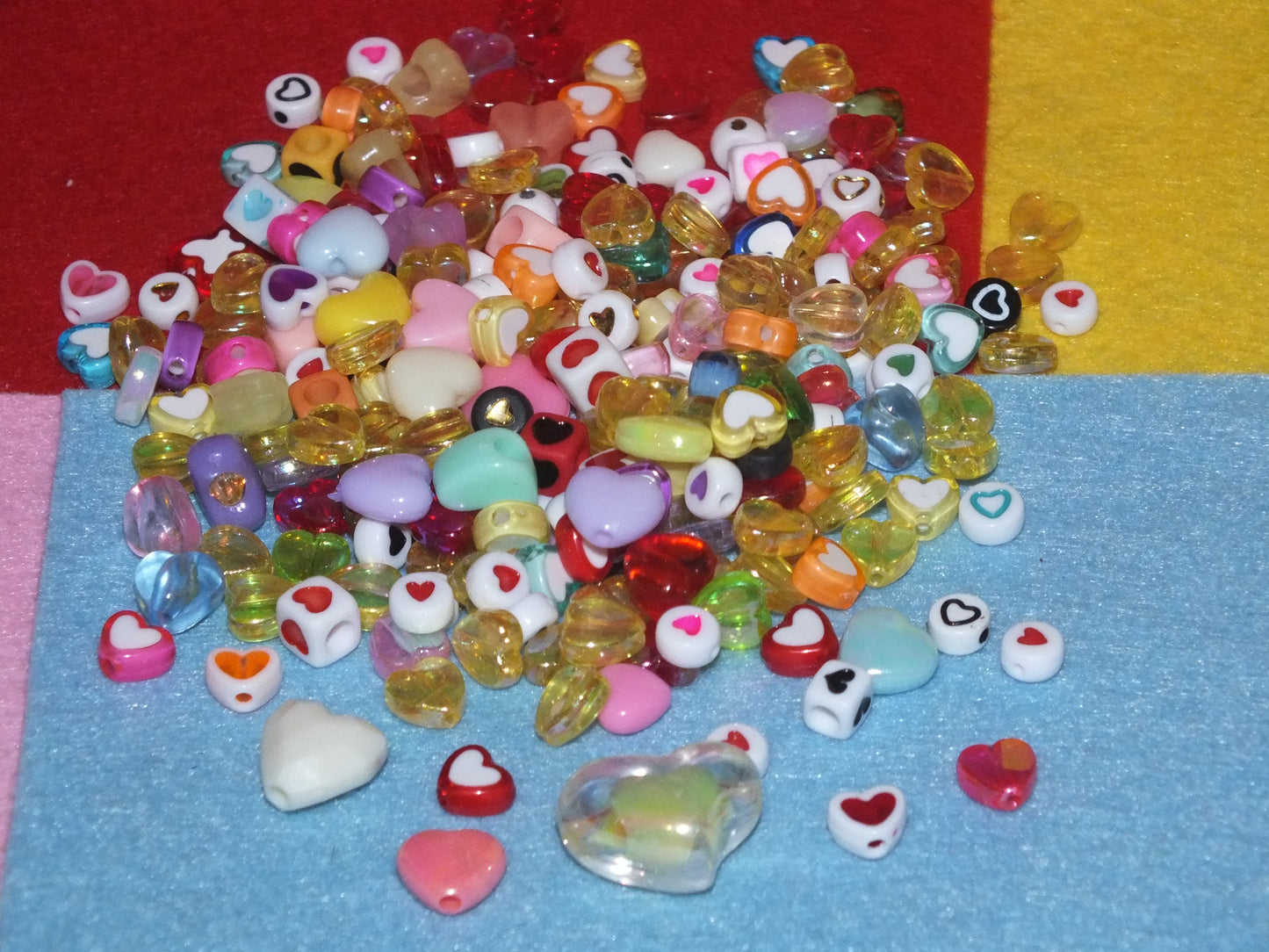 LUCKY DIP - 50g valentines heart beads mix, assorted styles