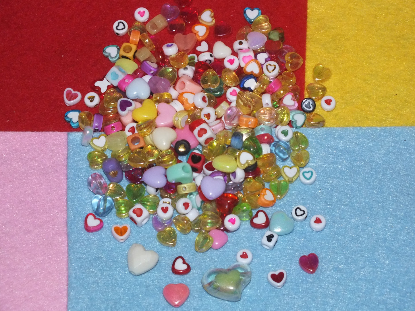 LUCKY DIP - 50g valentines heart beads mix, assorted styles
