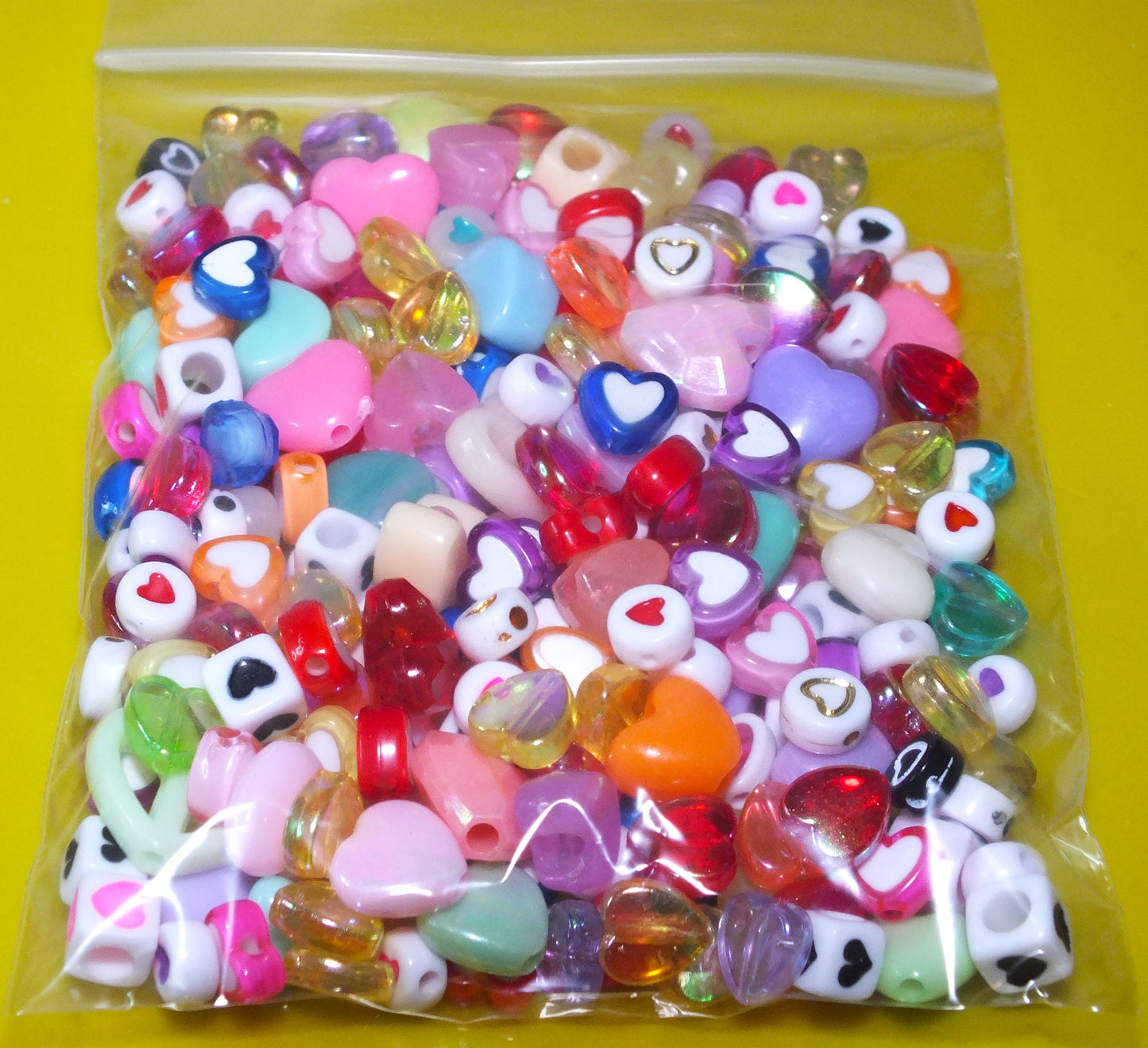 LUCKY DIP - 50g valentines heart beads mix, assorted styles