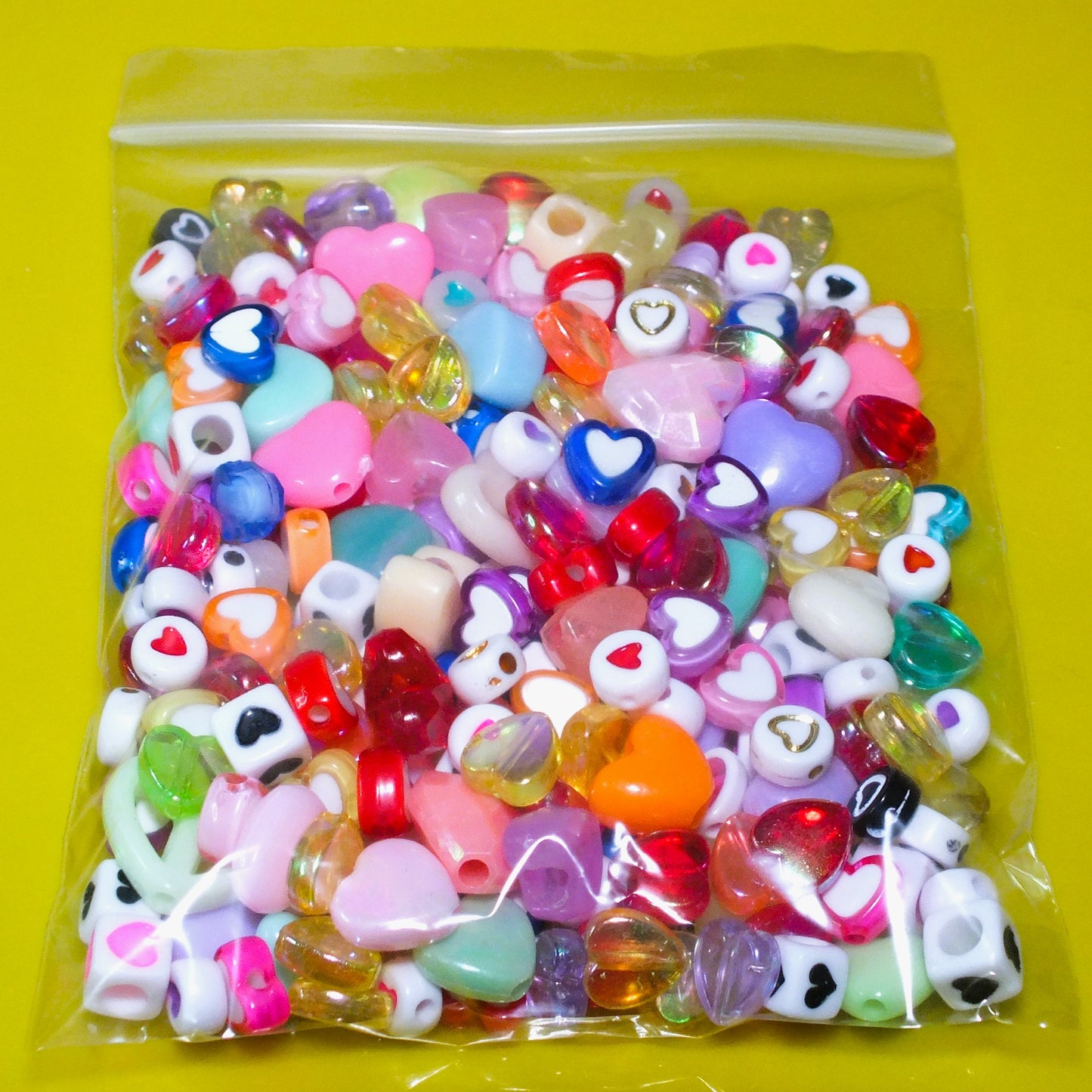 LUCKY DIP - 50g valentines heart beads mix, assorted styles