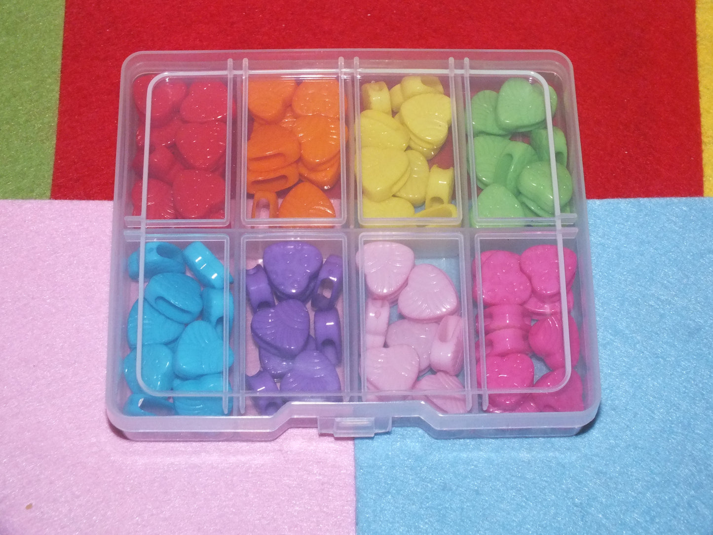 80pcs heart slide charm beads in a box