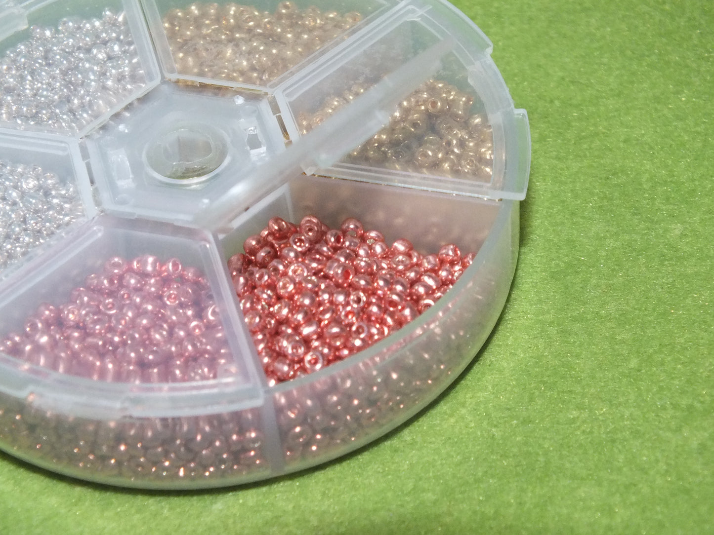 2mm metallic silver & gold seed bead selection box - silver, gold, rose gold