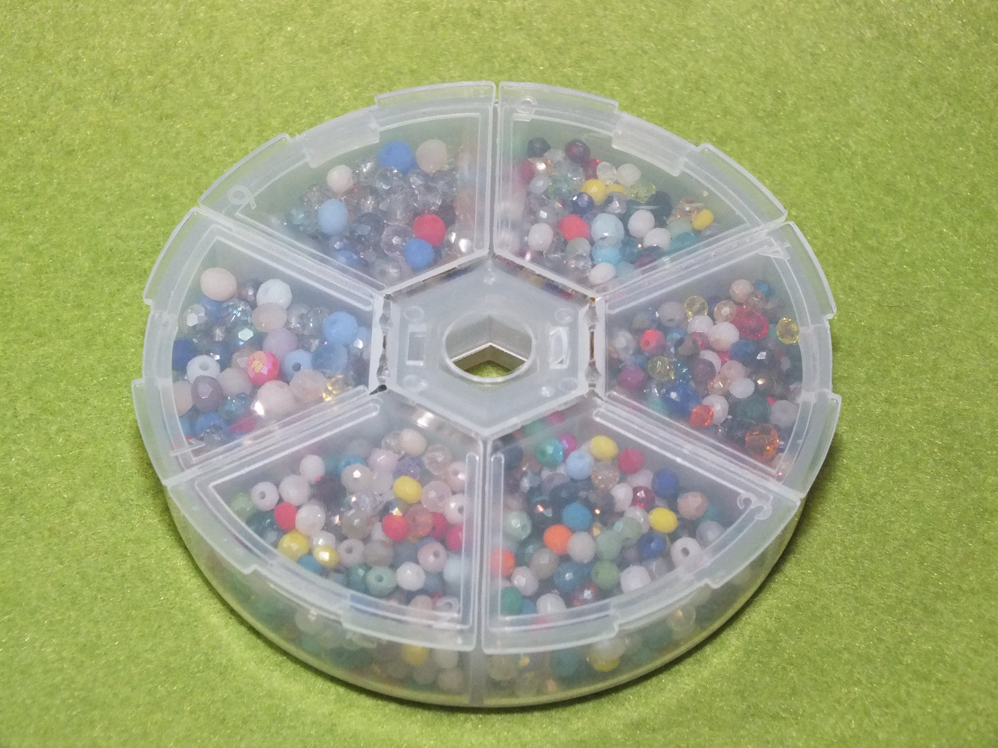Faceted 2.5mm - 4mm glass abacus / rondelle beads selection box