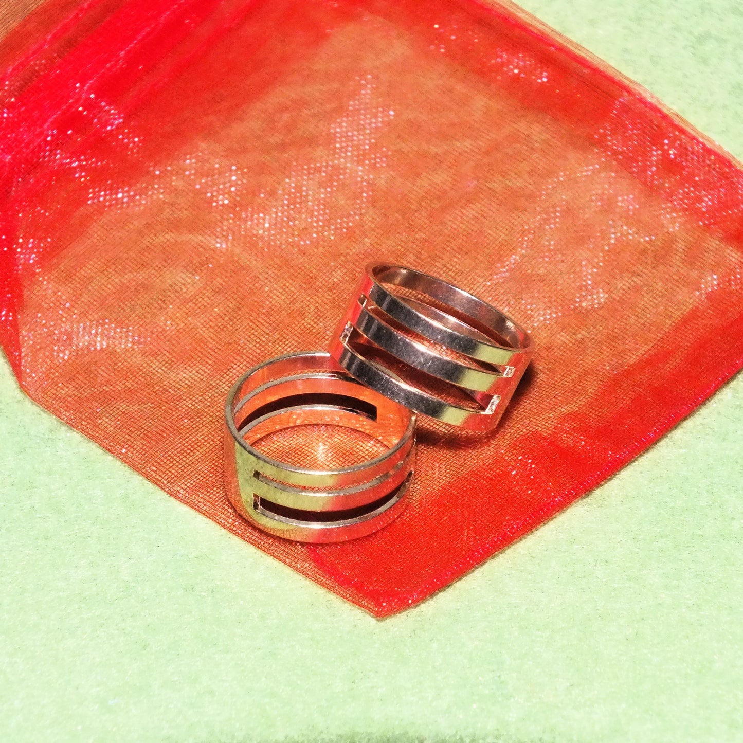 2 x Brass jump ring opening / closing tool, in an organza bag.