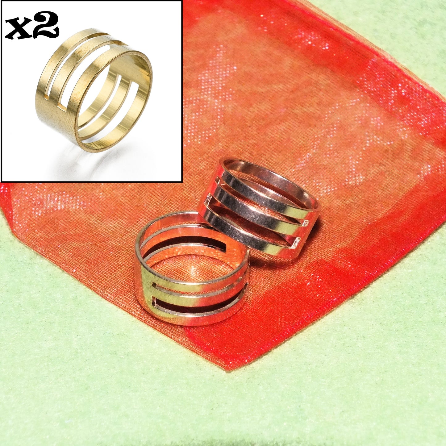 2 x Brass jump ring opening / closing tool, in an organza bag.