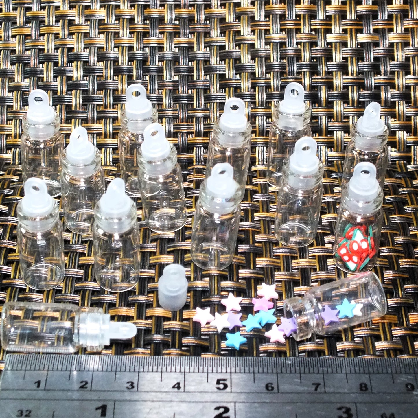 12-100pcs empty glass wishing bottles or vials, 22mm x 11mm