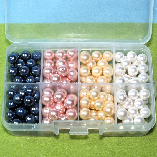 180pcs high lustre glass pearl beads, 8mm - 0.5mm hole