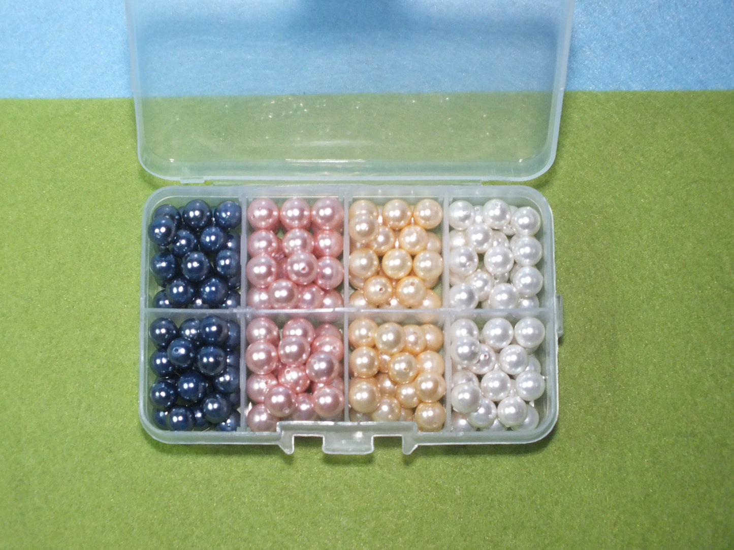 180pcs high lustre glass pearl beads, 8mm - 0.5mm hole