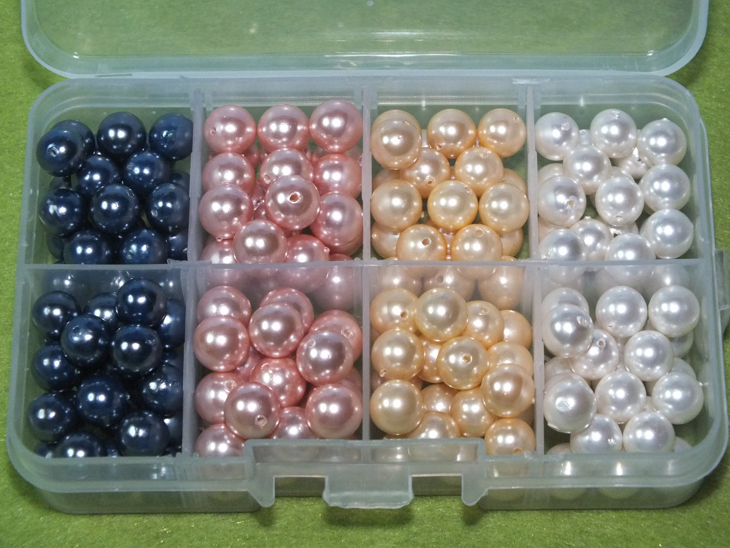 180pcs high lustre glass pearl beads, 8mm - 0.5mm hole