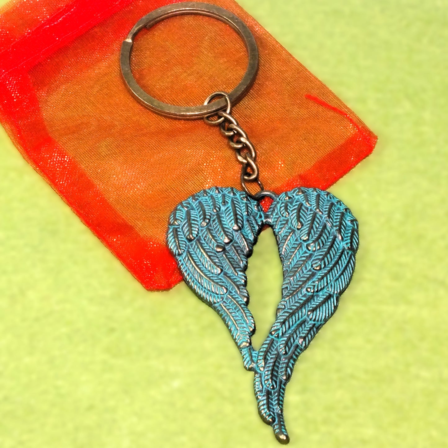 Handmade large antique bronze tone keyring gifts, assorted themes with blueing - ideal stocking fillers