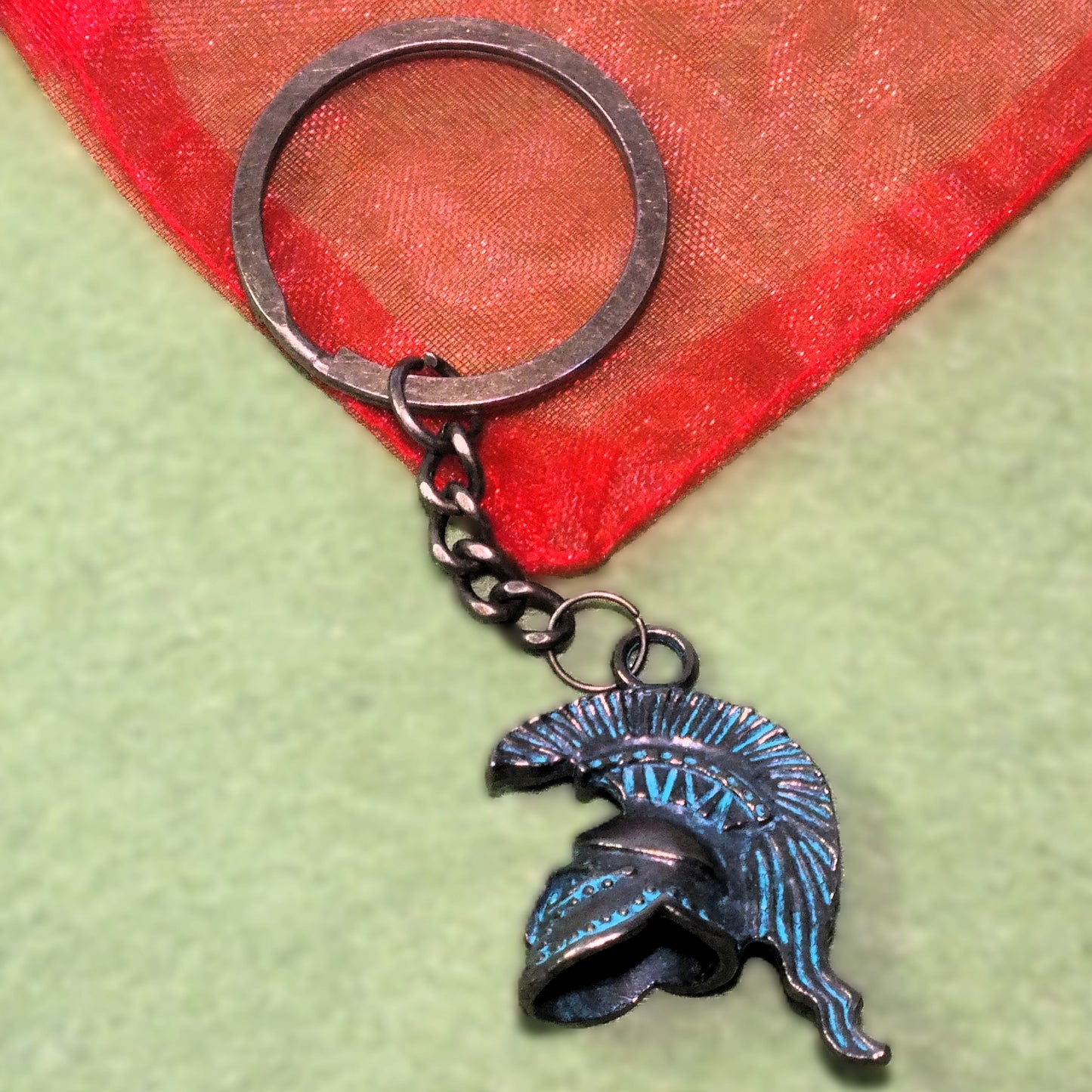 Handmade large antique bronze tone keyring gifts, assorted themes with blueing - ideal stocking fillers