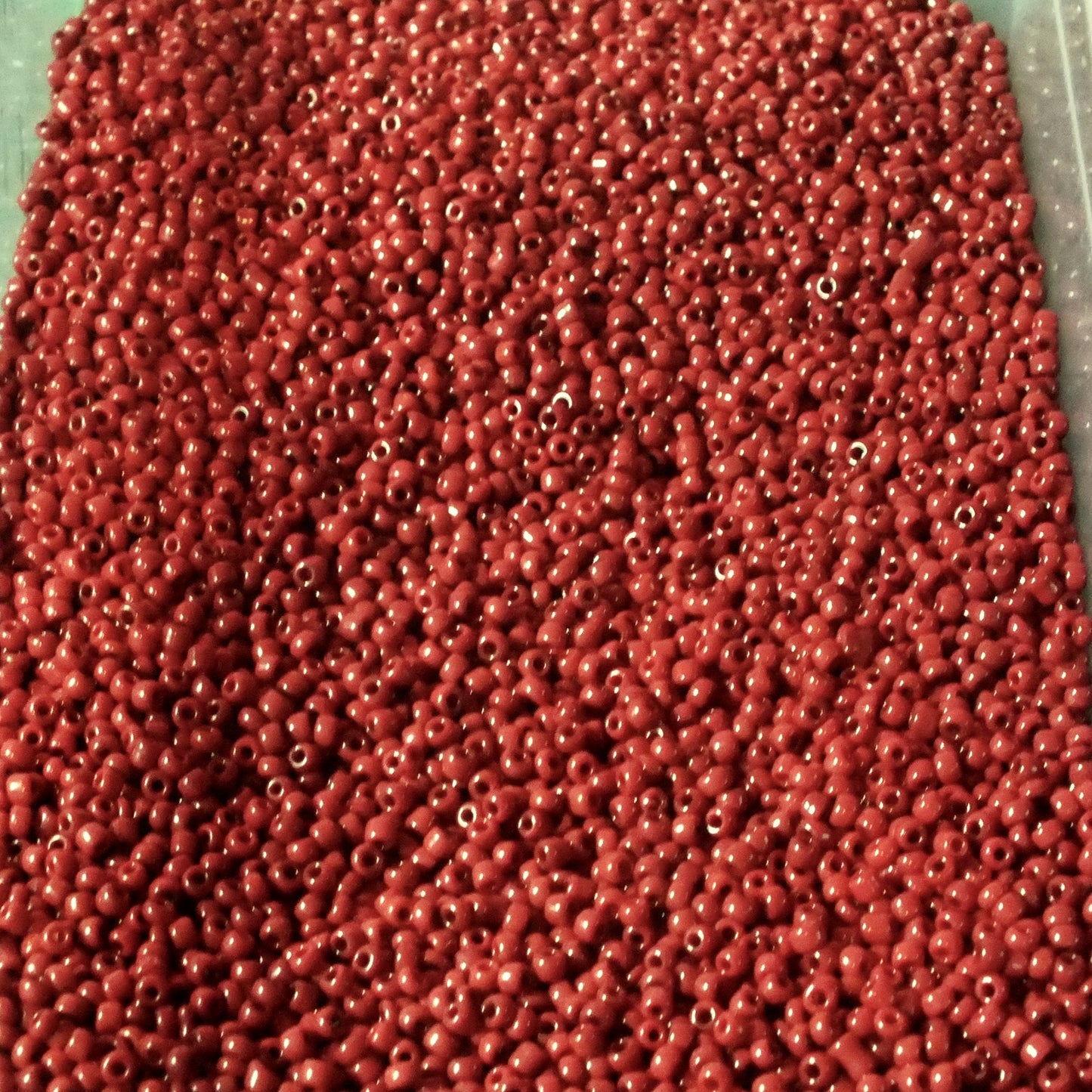 3mm dark crimson blood red glass seed beads, 50g