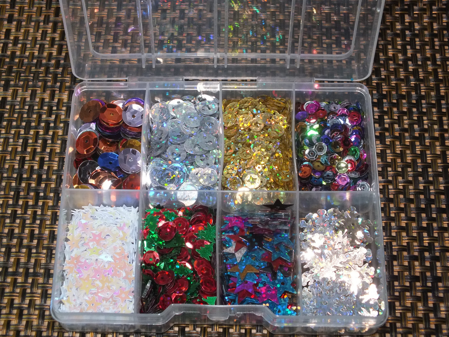 Christmas sequins, mixed box of toppers / embellishments for all sorts of crafts!