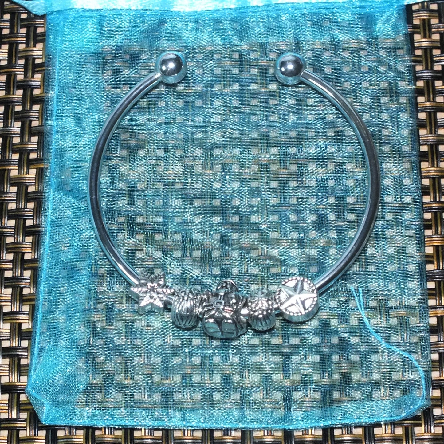 Bangle with European charms - assorted themes, pets / ocean / nature / love etc.