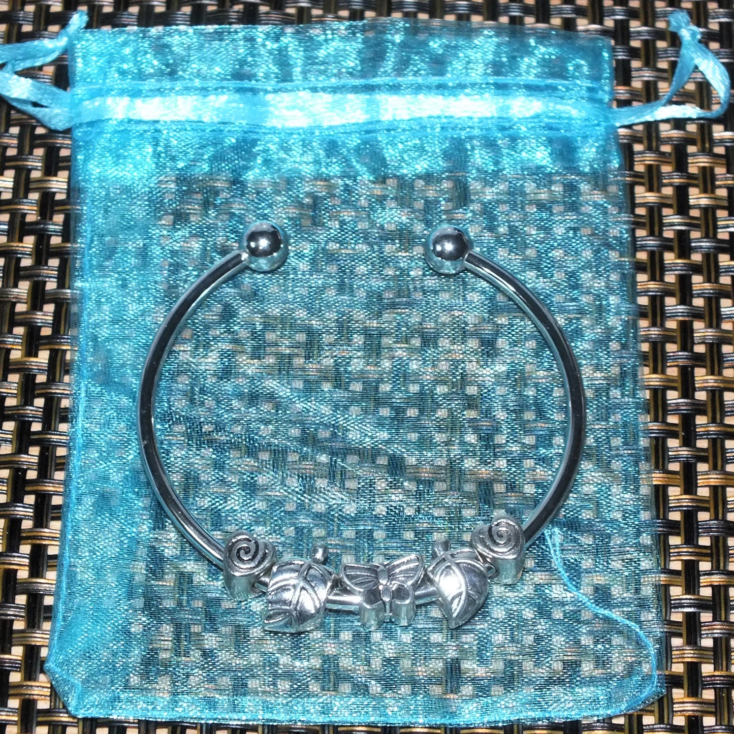 Bangle with European charms - assorted themes, pets / ocean / nature / love etc.