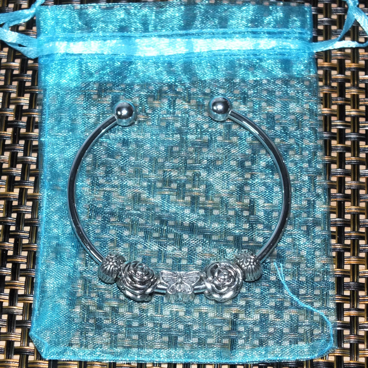 Bangle with European charms - assorted themes, pets / ocean / nature / love etc.