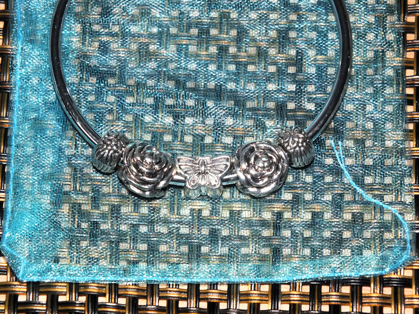 Bangle with European charms - assorted themes, pets / ocean / nature / love etc.