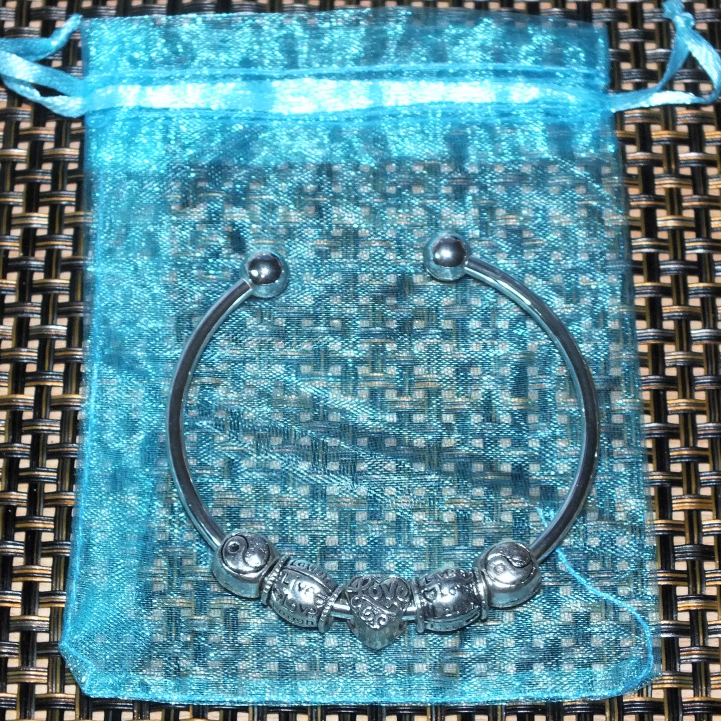 Bangle with European charms - assorted themes, pets / ocean / nature / love etc.
