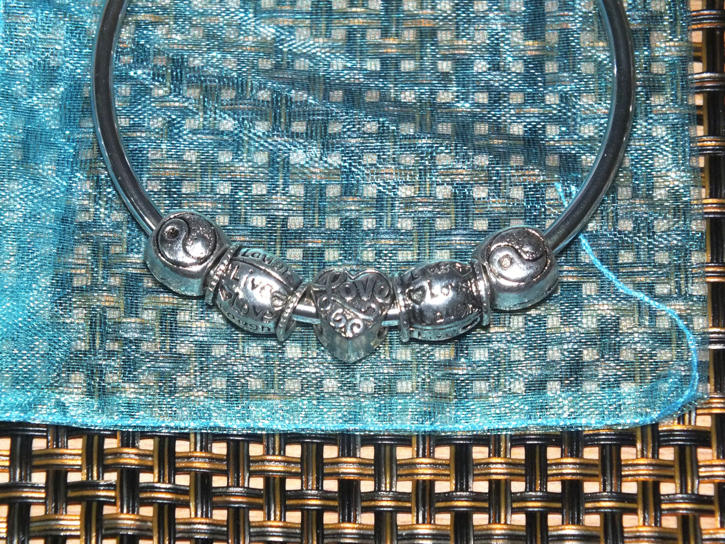 Bangle with European charms - assorted themes, pets / ocean / nature / love etc.