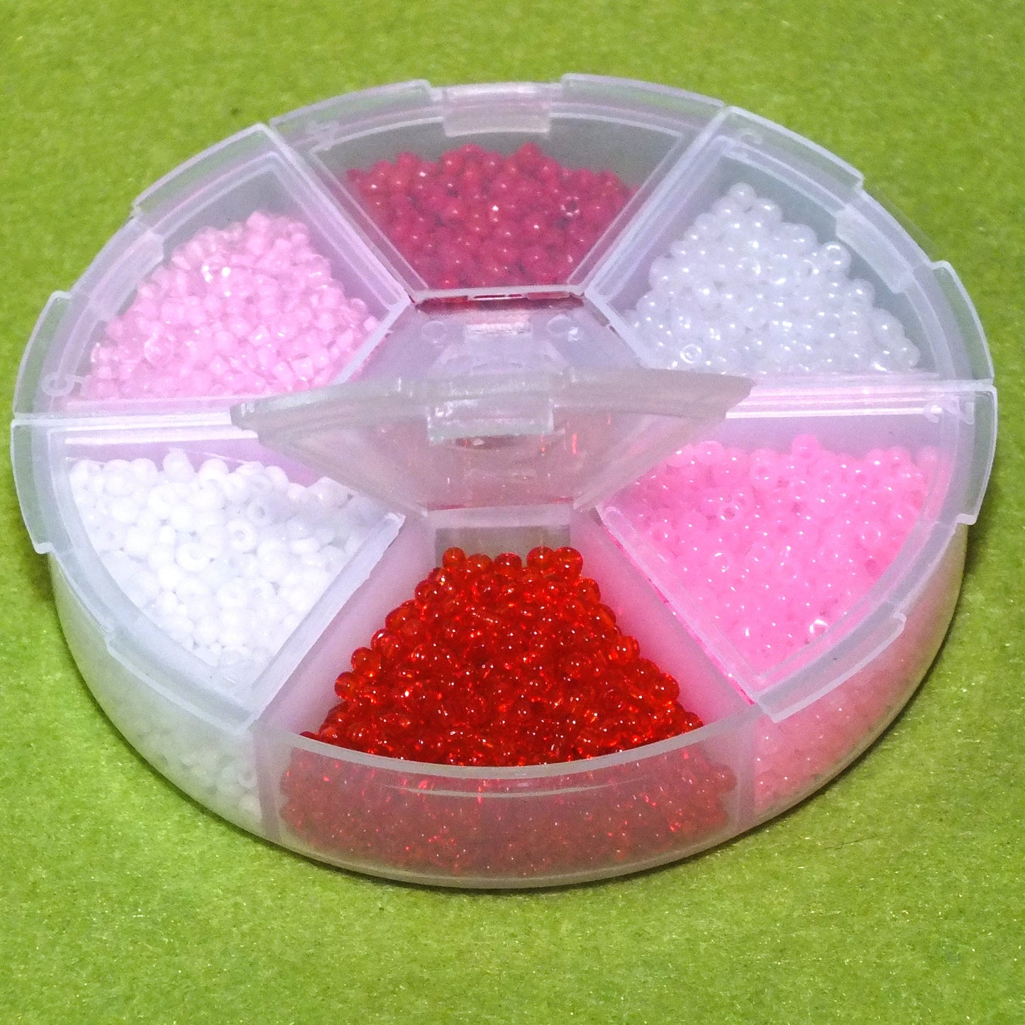 2mm Valentines Day seed bead selection box - assorted styles and finishes