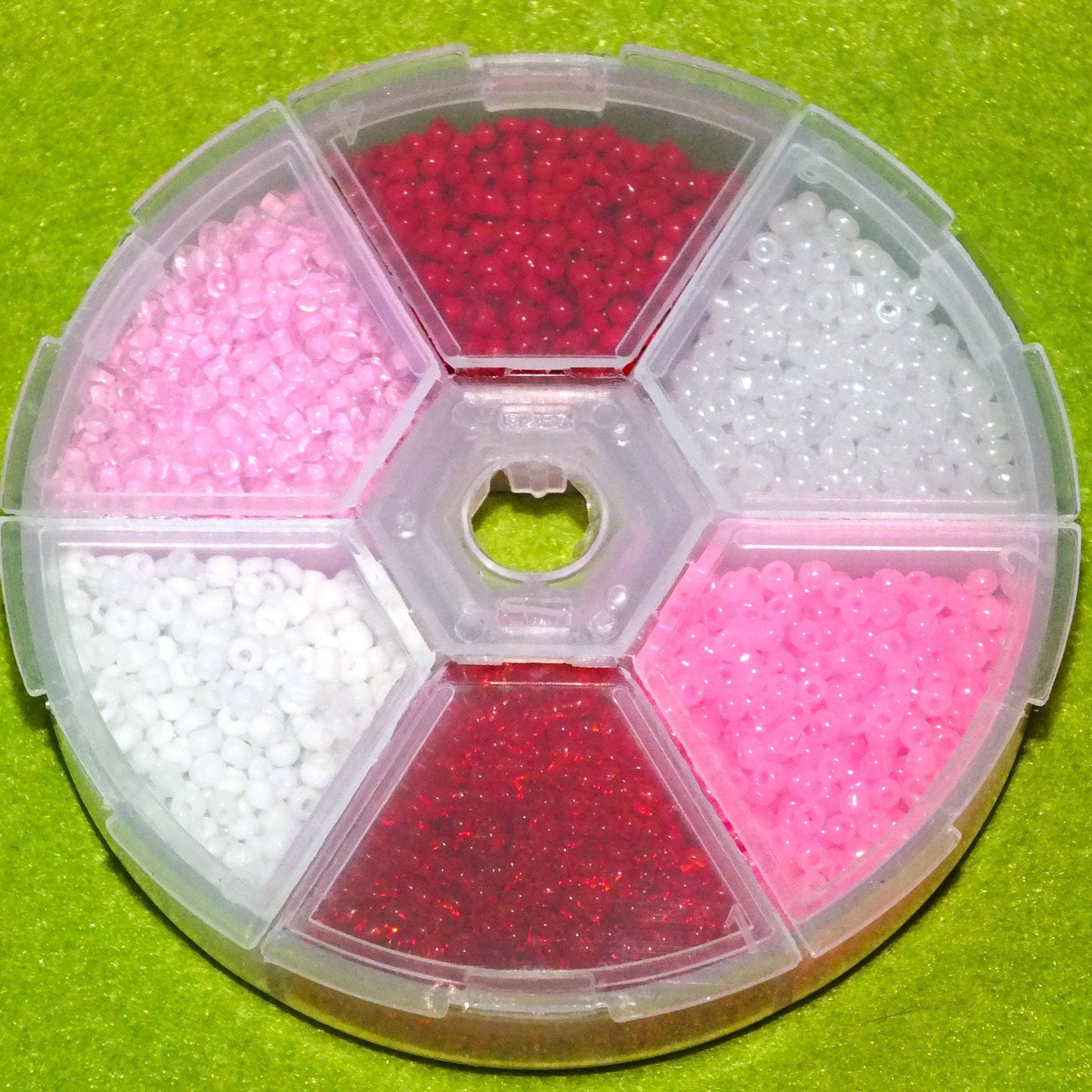 2mm Valentines Day seed bead selection box - assorted styles and finishes