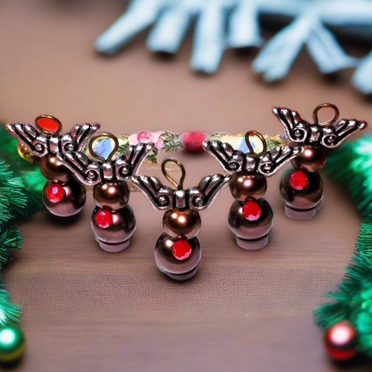 Handmade Reindeer phone / bag dangle charms (plain / on lanyards), 5-20pcs