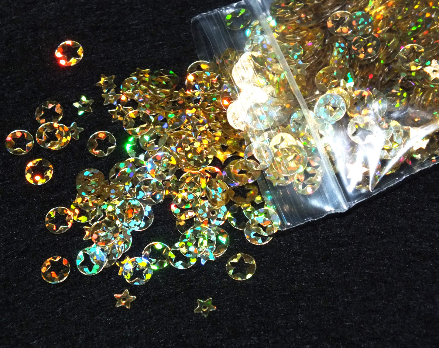 15g pack 6mm gold star outlines sequin embellishment toppers