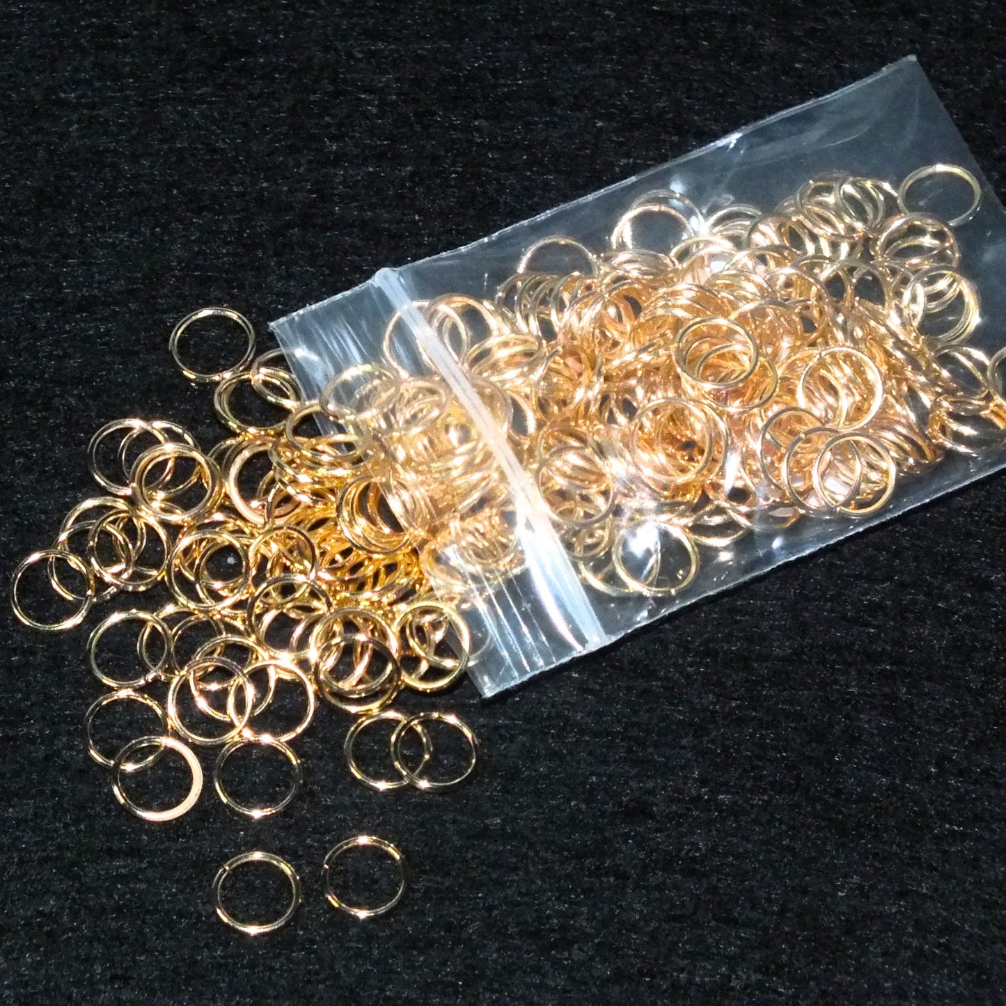 250pcs light gold tone 7mm iron jump rings