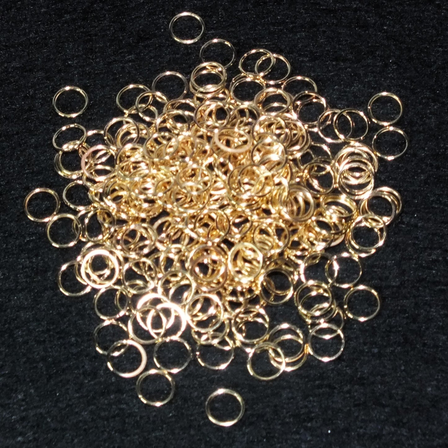 250pcs light gold tone 7mm iron jump rings