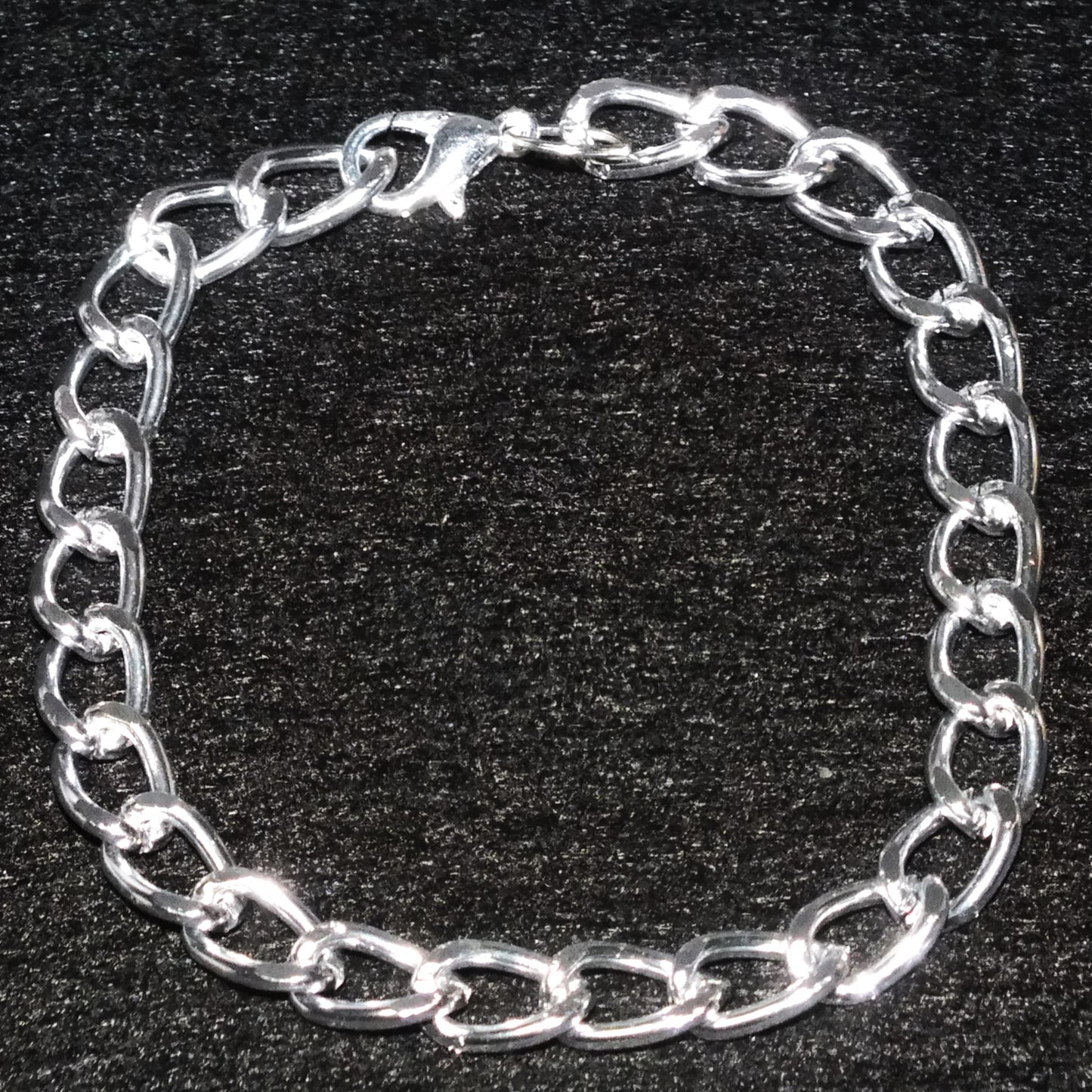 Readymade silver / gold tone curb chain 7.5" bracelets, aluminium, w lobster clasps, for DIY jewellery making.