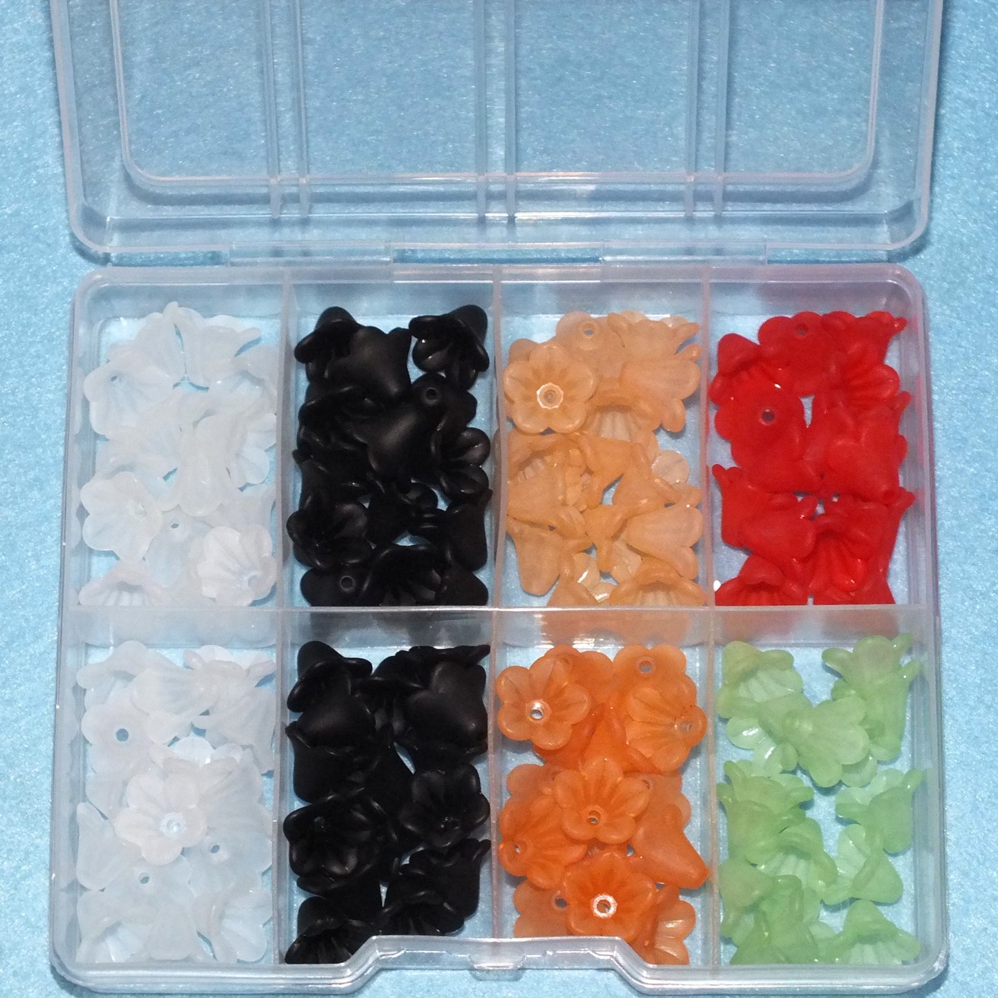 HALLOWEEN MIX - frosted acrylic lucite trumpet flower beads, 13.5mm, 120pcs