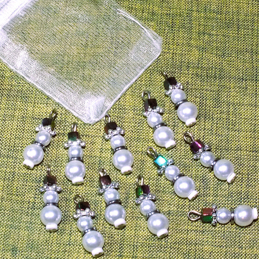 Snowman charms (12-100pcs, plain, on clasps or lanyards)